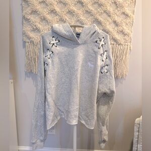 PINK Gray Hoodie Sweatshirt Small